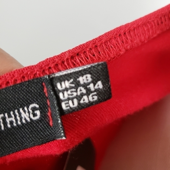 PRETTY LITTLE THING Cut Out Ruched Mesh Maxi Dress Red Sz 14 - Picture 8 of 9